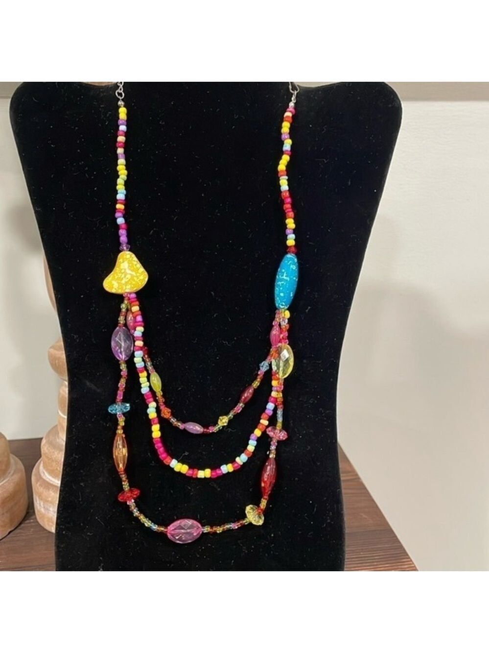 Bohemian colorful beaded multi layer necklace